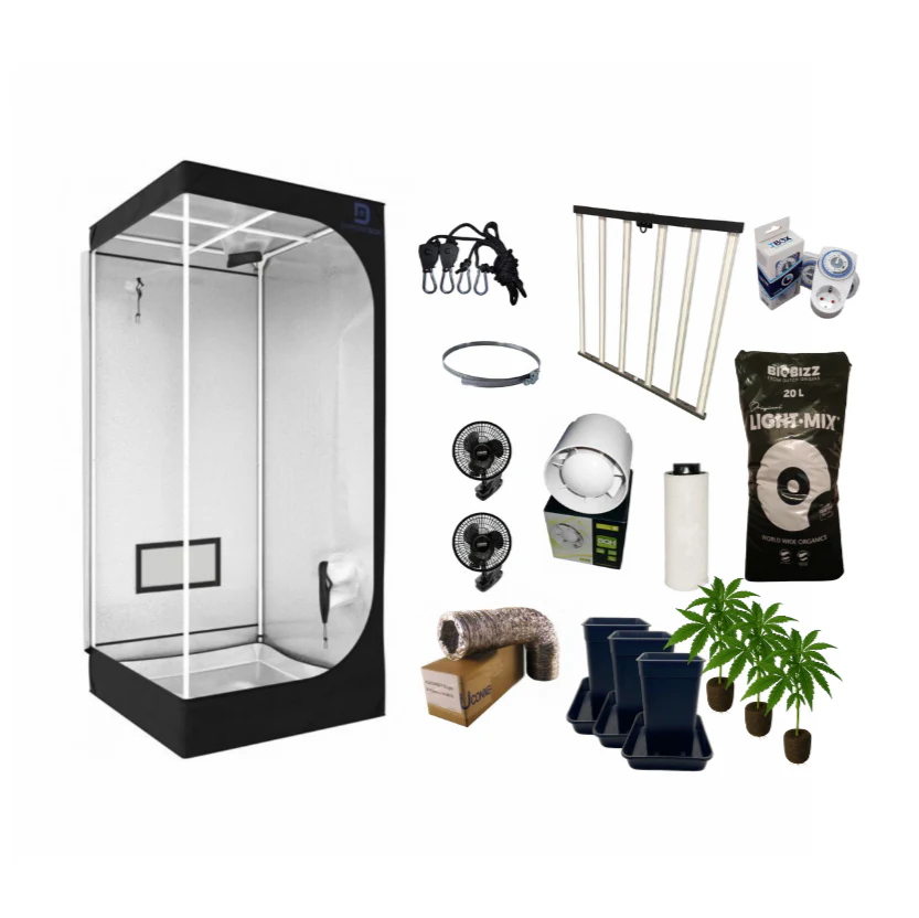 Ready2Grow High Performance Grow-Set LED - 80x80x180cm - mit 3er Jungpflanzen Set